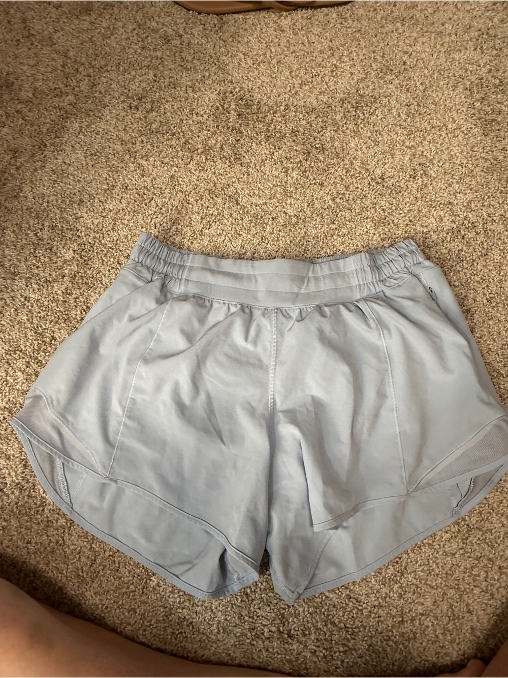 Lululemon Hotty Hot Blue Linen Shorts Mid Rise 4”
